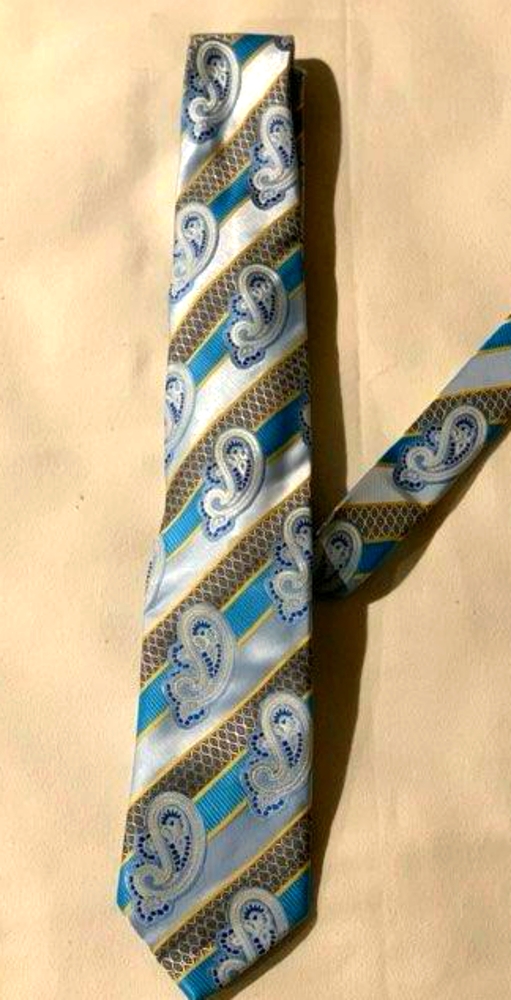 Men's sky blue and green Karl Knox tie